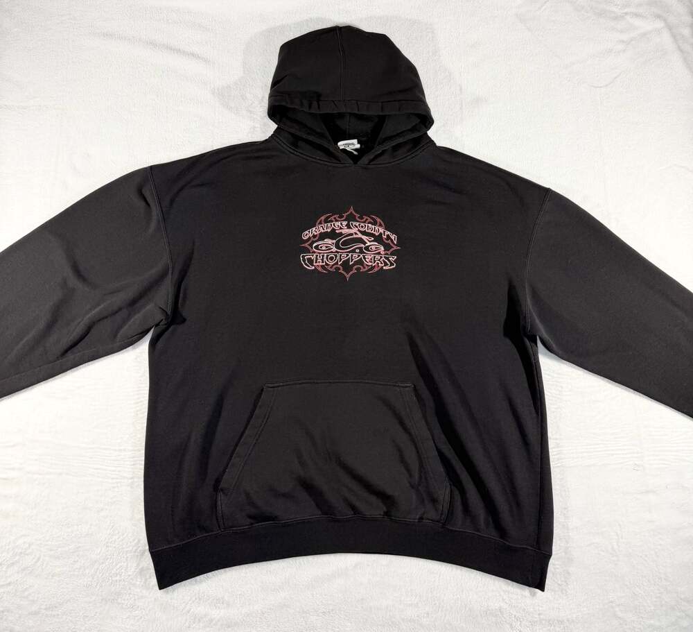 Vintage Y2K Orange County Choppers Distressed Biker HoodieTribal Dagger Graphics